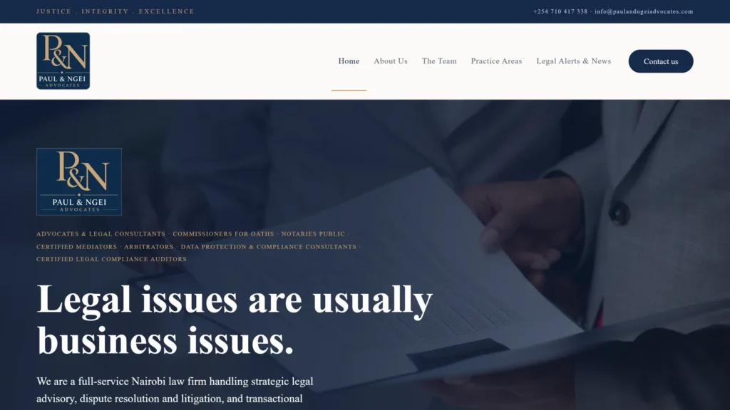 Paul & Ngei Advocates website home page